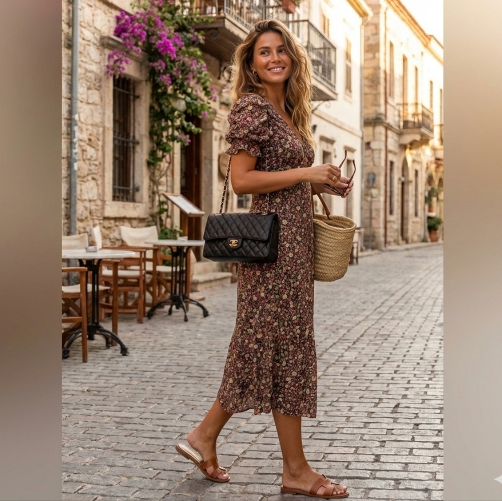 Moon River Floral Dress in size Large